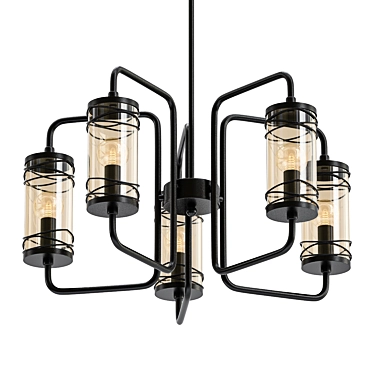 Modern Black Ceiling Chandelier 3D model image 1 