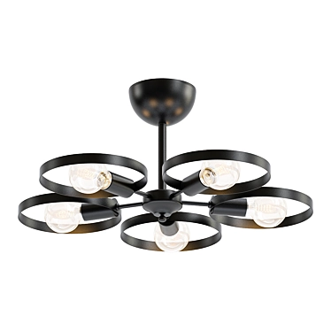 Elegant Brown Ceiling Chandelier 3D model image 1 