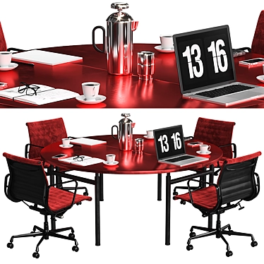 Elegant Copper Conference Table 3D model image 1 