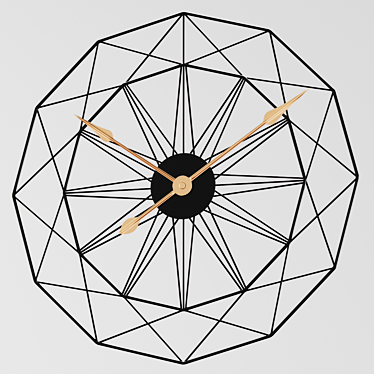 Metallic Wall Clock, 50cm Diameter 3D model image 1 