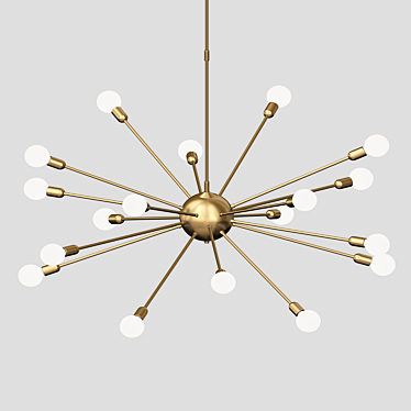 Modern Atomic Chrome Chandelier 3D model image 1 