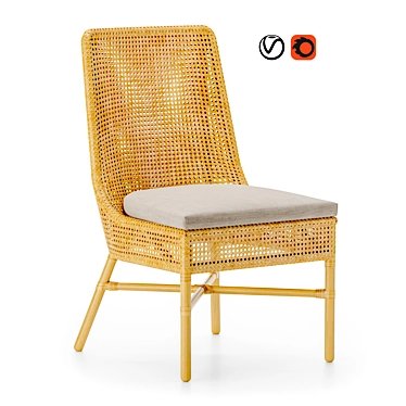 Maluku Rattan Dining Chair 3D model image 1 