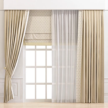 Revamped Curtain Design | Curtain 897 3D model image 1 