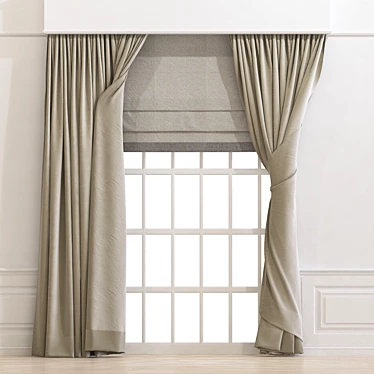 Elegant Drapery: Curtain 899 3D model image 1 