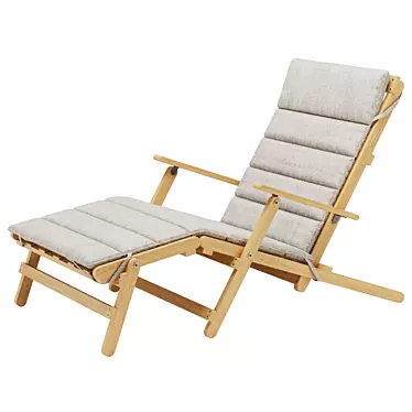 Carl Hansen Teak Deck Chair: Stylish Relaxation 3D model image 1 