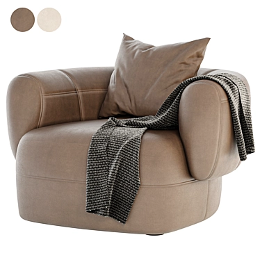 Modern Leather ARP Armchair: Stylish Comfort 3D model image 1 