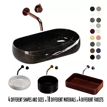 ARTELINEA Washbasin Collection: 4 Shapes, 18 Material Options 3D model image 1 