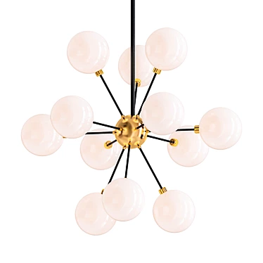 Elegant Opal Glass Pendant Chandelier 3D model image 1 