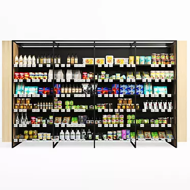 Supermarket Shelf: Food, Groceries, Sauce, Spices 3D model image 1 