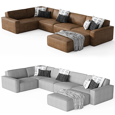 RH COMO MODULAR - Stylish and Versatile Seating 3D model image 1 