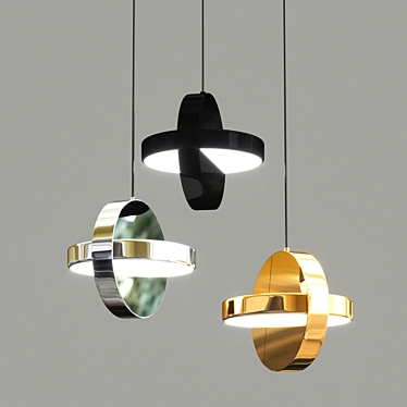 Elegant Brass Pendant Light 3D model image 1 