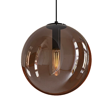 Selene Gray Glass Pendant Light 3D model image 1 