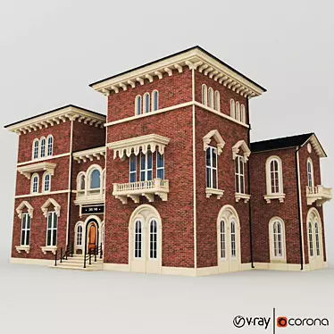 Elegant Classic House 3D model image 1 