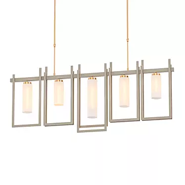 Elegant 5-Light Kitchen Pendant 3D model image 1 