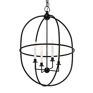 Elegant Chapman 4 Light Chandelier 3D model image 1 