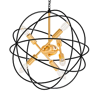 Modern Metal Circle Chandelier 3D model image 1 