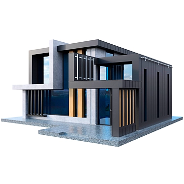 Modern Concrete Home 3D model image 1 