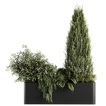 Green Oasis: Outdoor Plant Box Set 3D model image 1 