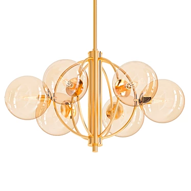 Italian Globe Chandelier: Elegant Retro Lighting 3D model image 1 