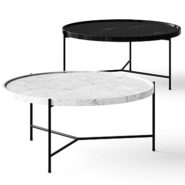 Marquina Coffee Tables: Elegant and Spacious 3D model image 1 