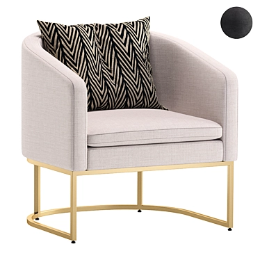 Elegant Lewis Armchair: Timeless Comfort 3D model image 1 