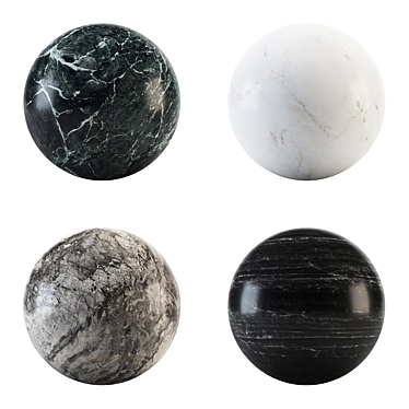 Marble Collection: Anderson, Saint Green, Gray Calacatta, Black Nero 3D model image 1 