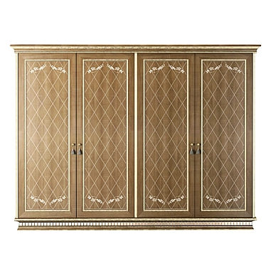 Elegant Brushed Wardrobe 3D model image 1 