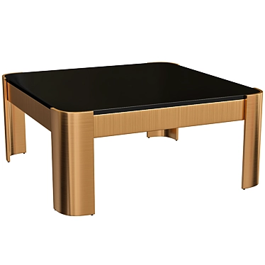 Brass Coffee Courrier: Stylish Table with Vintage Charm 3D model image 1 
