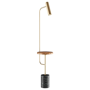 Versatile Floor Lamp with Table & USB Charging 3D model image 1 