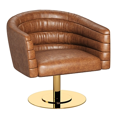 Elegant Swivel Leather Chair 3D model image 1 