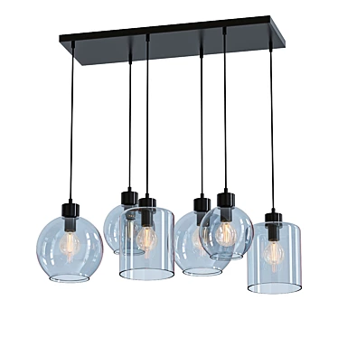 Modern Glass Pendant Light 3D model image 1 