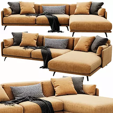 Elegant Ditre Krisby Chaise: Modern Comfort for Your Lounge 3D model image 1 