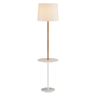 Tree-inspired floor lamp with shelf 3D model image 1 