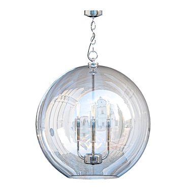 Elegant Clear Glass Chandelier 3D model image 1 