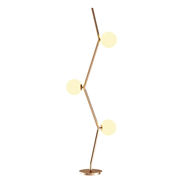 Scandinavian style floor lamp with glass spherical shades Article: mathia-fl01