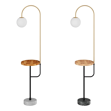 Versatile Floor Lamp with Table: stens01 3D model image 1 