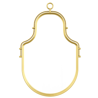 Elegant Gold Accent Mirror with Steel Frame 3D model image 1 