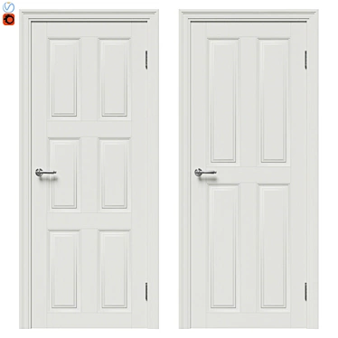 Elegant Classic Door Set 3D model image 1 