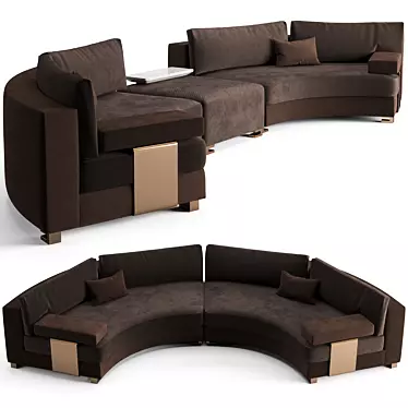 Luxurious Fendi Casa Moore Round Sofa 3D model image 1 