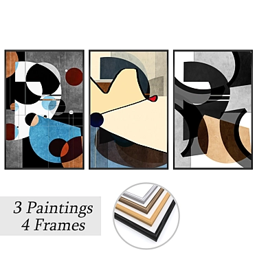 Elegant Wall Art Set with Multiple Frames 3D model image 1 