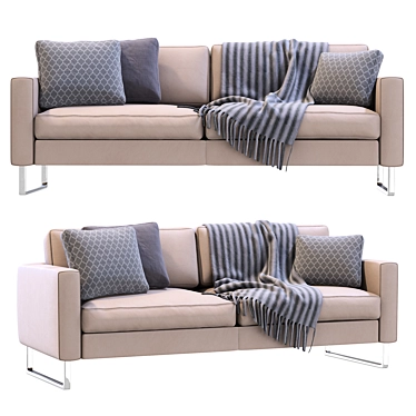 Luxury Leather Sofa - Prostoria Elegance 3D model image 1 