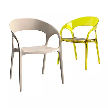 Sleek Stackable Gossip Chair 3D model image 1 