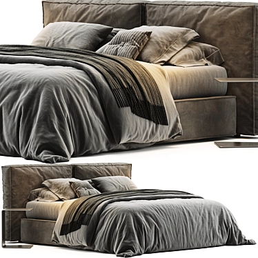 Ditre Italia Flann Bed: Sleek & Stylish Comfort 3D model image 1 