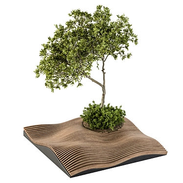 Urban Oasis Bench: Parametric Plant-infused Design 3D model image 1 