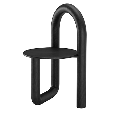 Elegant Mono Chair in Ebonized Ash 3D model image 1 