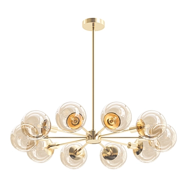 Sleek Chrome Chandelier: Sonneman Orb 32 3D model image 1 