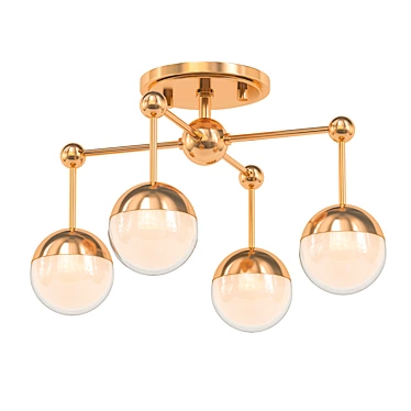 Hudson Valley Boca 15: Aged Brass LED Ceiling Light 3D model image 1 