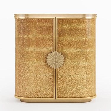 Golden Shattered Glass Cabinet 3D model image 1 