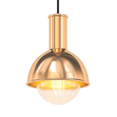 Elegant Aged Brass Pendant 3D model image 1 