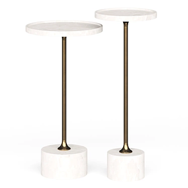 Elegant Marble Side Tables 3D model image 1 